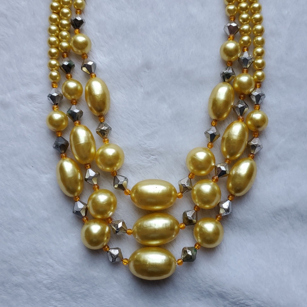Vintage MCM Multi-Strand Chunky Statement Beaded Necklace - Picture 7 of 12
